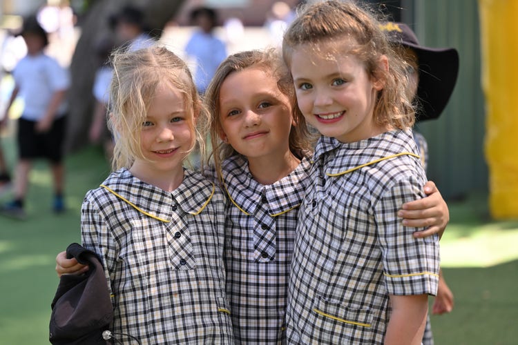 Three students in the playground