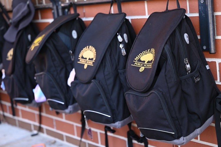 Schoolbags hanging up